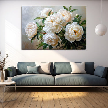White Peony Oil Painting